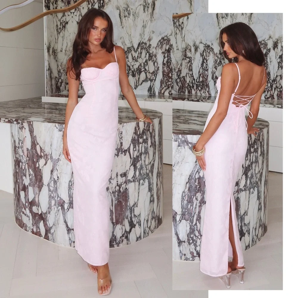 maxi lace up dress Burnout Lace-UP Maxi Dress – Naked Wardrobe